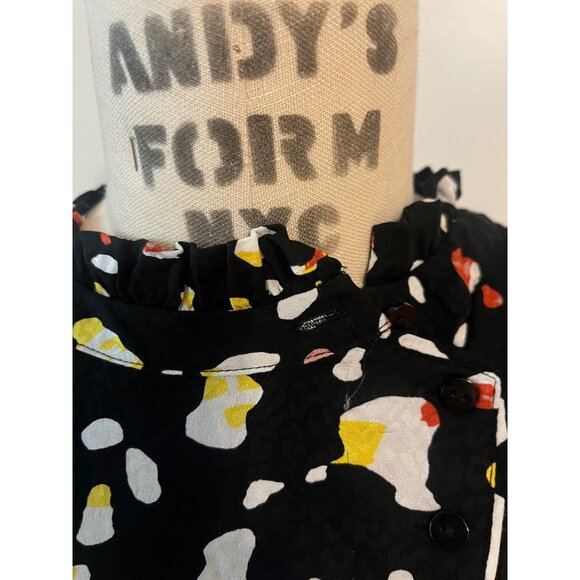 ba&sh Telma Black Mini Dress Abstract Graphic Print Colorful Size Small - Picture 5 of 9